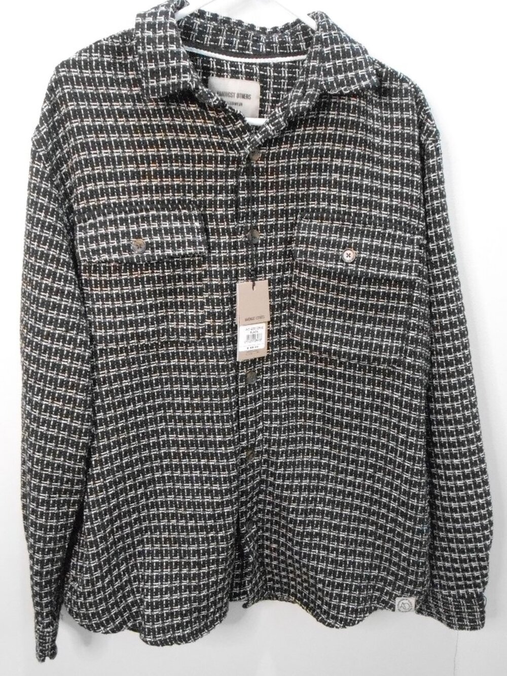Amongst Others Outerwear Men's Black & White Tweed Shacket Jacket Size-Med-NWT